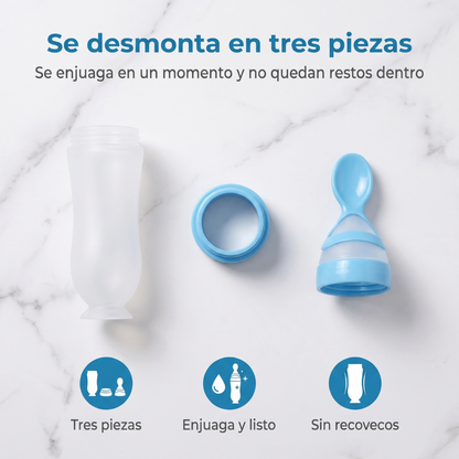 Biberón cuchara para papillas sin manchas